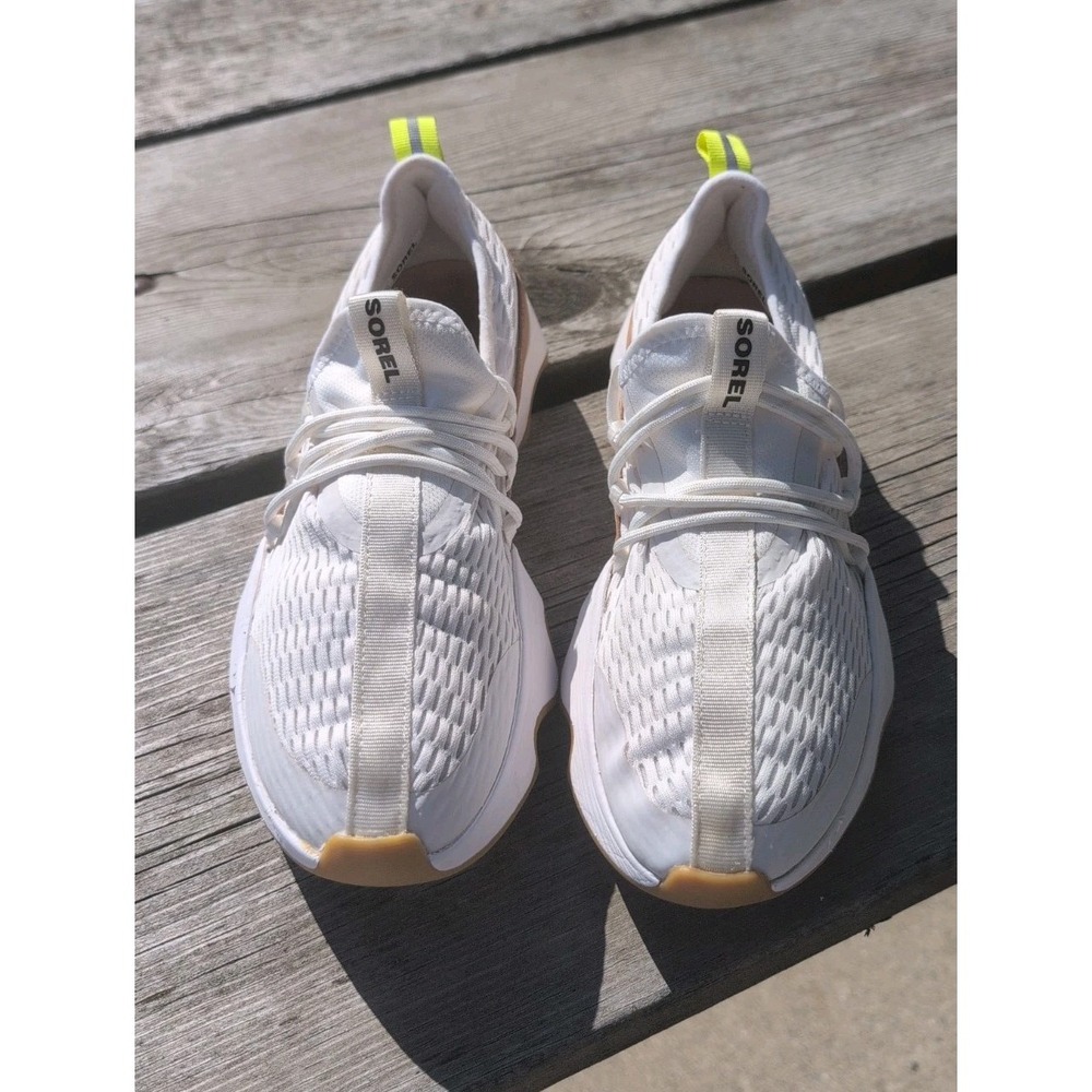 Sorel womens 7 Sea Salt Mesh Kinetic Impact Lace ll Sneaker Shoes Gum Soles EUC - Picture 2 of 8